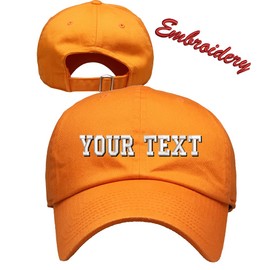 Premium Baseball Cap KB4006 / Custom Hats/Embroidery Hats/Monogram Hats (Orange), One Size-Large