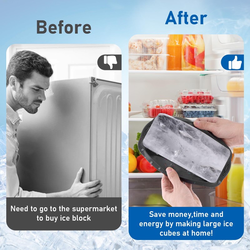 2Pcs Extra Large Ice Block Cube,5lb Ice Cube for Ice