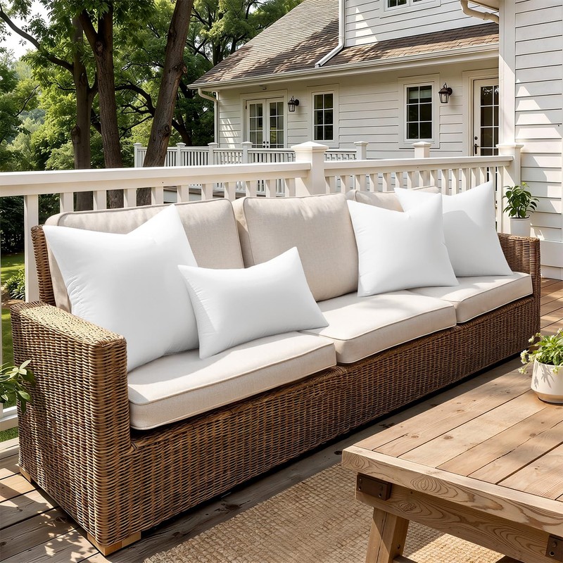 MIULEE Outdoor Pillow Inserts 18x18 Pack of 4 Waterproof Throw