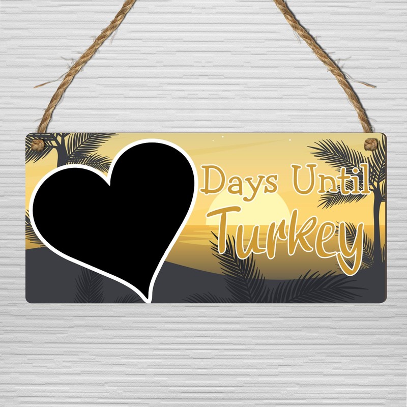 Days Until Turkey Holiday Countdown Plaque - MDF Wooden Hanging