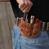 TOURBON Leather Pocket Tool Belt Pouch 3 Slots EDC Multitool