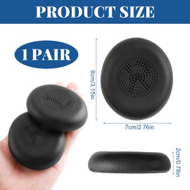 Replacement Ear Pads for Jabra Elite 45H / Jabra Evolve2 65 MS UC Headphones Replacement Pads Headphone Parts Memory Foam On-Ear Wireless Headphones Cushion Ear Pads with Soft Protein Leather, Black