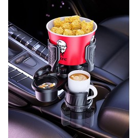 TERRALYX Car Cup Holder Expander,4 in 1 Cup Holder for Car,Adapter Adjustable Base Auto Cup Holder with Expandable Cup Holder Fits Large Water Bottles & Mugs in 3"-6.3" (10-46oz)