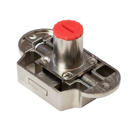 Gedotec Cylinder Swivel Bar Lock Furniture Screw-On Lock Clothes Cabinet Furniture Lock Left Cylinder Lock Backset 25 mm Nickel-Plated Steel 1 Set - Cabinet Lock for Cabinet Doors