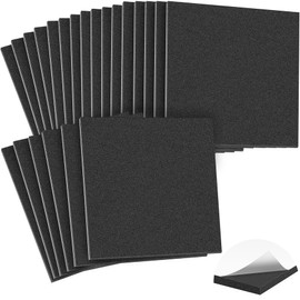 MYFAMIREA 22 PCS Adhesive Foam Padding Sheets Closed Cell Self Adhesive Sticky Foam Pads, 1/16" Thick 4'' x 4'' Neoprene Rubber Sheets Non-Slip Insulation Pads Vibration for Furniture Craft Car, Black