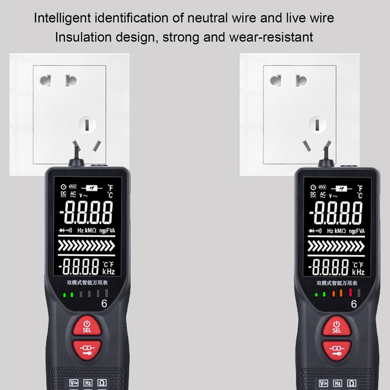 Dual Mode Smart Multimeter Handheld Multifunction Digital DC/AC Voltage Meter