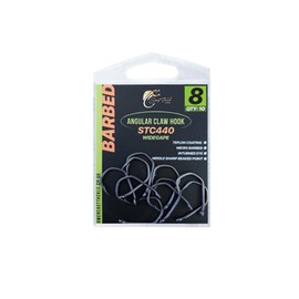 Angular Claw Carp Hooks Wide Gape - STC440, PTFE Coated Barbed/Barbless Claw Hooks size 2 to 8 for Carp fishing (Barbed, 8)