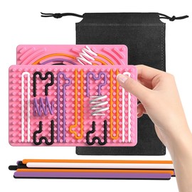 Sensory Activity Board Two-Tone Press Sensor Activity Board Sensory Activity Board Motor Skills Board for Developing Manual Skills (Pink)