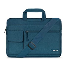 MOSISO Laptop Shoulder Bag Compatible with MacBook Air 13 inch A2337 M1 A2179 A1932 2018-2022/Pro 13 A2338 M1 A2251 A2289 A2159 A1989 A1706 A1708, Polyester Flapover Briefcase Sleeve Case, Deep Teal