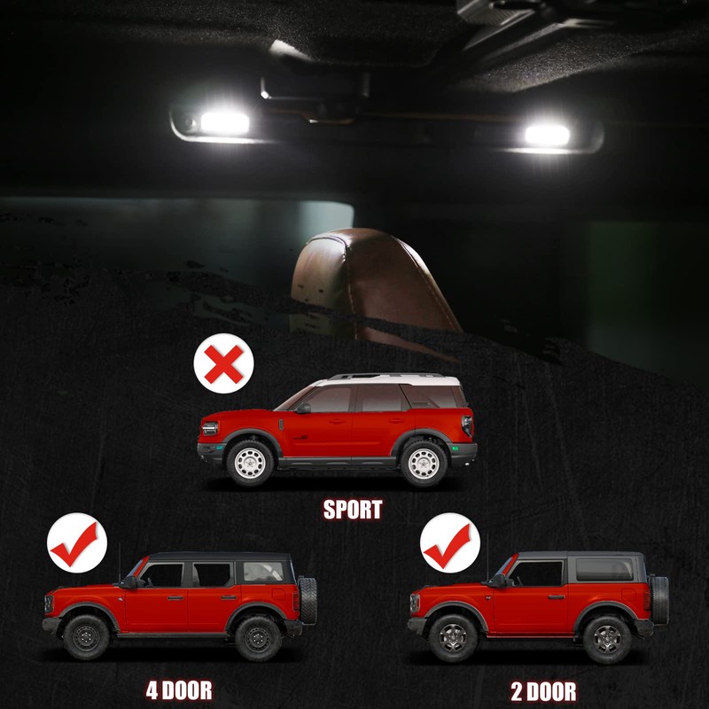 Mabett LED Interior Dome Lights 4Pcs Kit Fit Ford Bronco