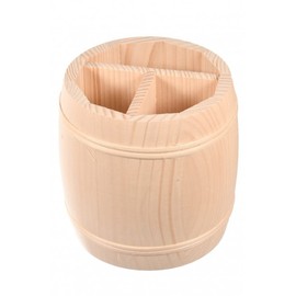 COLLECTOR Wooden barrel-shaped kitchen organizer Utensil Crocks – Natural light wooden colour.