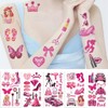 10 Sheets Pink Temporary Tattoos stickers