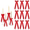 Meseey 12 Pcs Red Candlestick Decoration Bows Candle Holder with