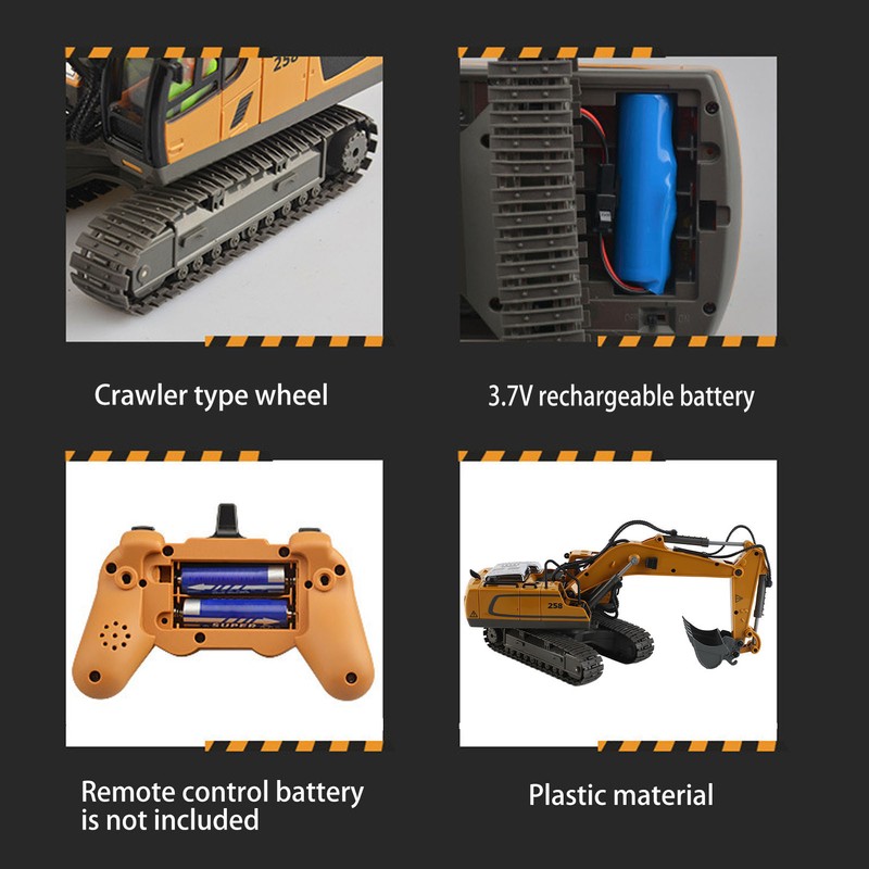 1:20 Scale Remote Control Excavator Construction Tractor Light Music 11
