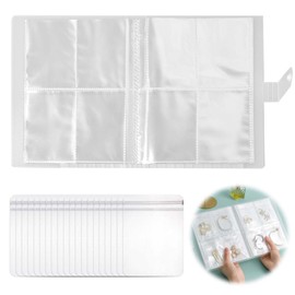 PAVIKE Jewelry Storage Album Transparent Jewelry Storage Holder Book Earring Storage Case Transparent Travel Bracelet Earring Organizer Book Antioxidant Jewelry Storage Album for Rings Rings Earrings