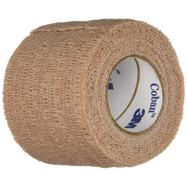 33M Coban Self-Adherent Wrap, Self Adherent Wrap Used to Secure Dressings and Other Devices, Compress or Protect Wound Sites and Immobilize Injuries, Tan, 2"x 5yds, Box of 36 Rolls