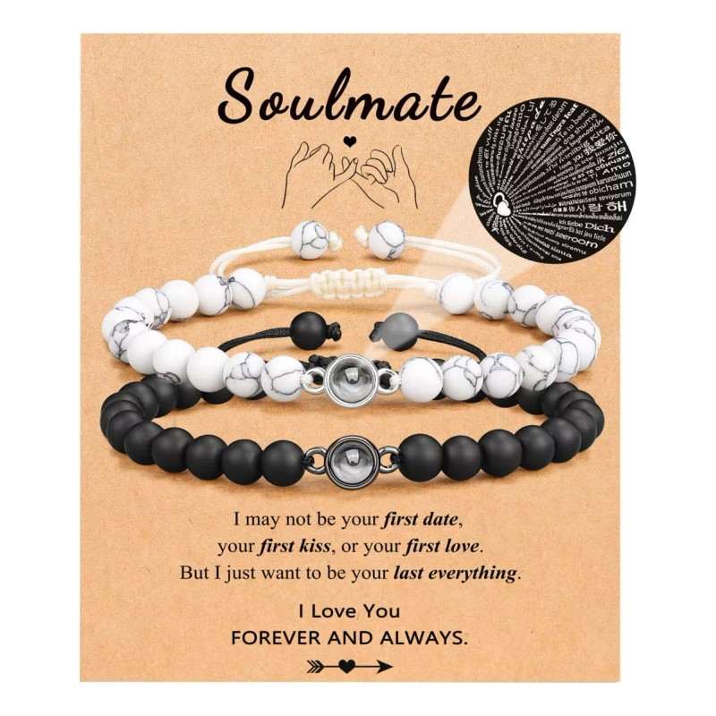 TO Pulseras Pareja Distancia Regalo Novios Amor En 100 Idiomas