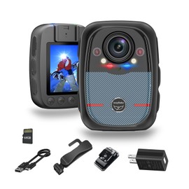 weyfinko W2 Body Worn Camera,64GB 1080P Body Mounted Camera with Audio&Video,Small Body Cam with Infrared Night Vision and 12 HR Battery Life Recording for Cycling、Meeting、Hiking、Home and Outdoor