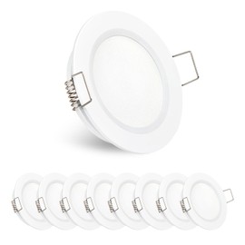 Obeaming 8 Pack 12 Volt LED Puck Light 2.75” RV Recessed Mount Ceiling Light for Camper Van Truck Boat Interior Ceiling Kitchen Cabinet Lighting CRI 93 (Pearly White/Cool White)