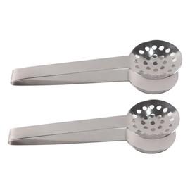 Gorise 2-Pack Stainless Steel Tea Bag Press Tongs 6-Inch Tea Bag Filter with Anti-Slip Heat-Resistant Handle Ideal for Kitchen Bar Counter Cooking Extraction