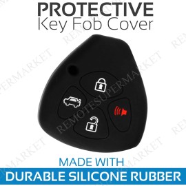 RemoteSuperMarket Key Fob Cover for 2009-2013 Toyota Corolla Remote Case Rubber Skin Jacket