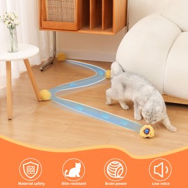 Interactive Cat Toys for Bored Indoor Adult Cats,Cat Toys & Kitten Toys for Indoor Cats,Fast Rolling Moving Ball in Play Mat,Hide and Seek Game for Exercise