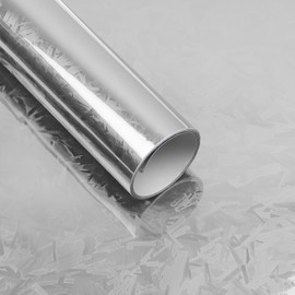 Lypumso Forged Carbon Fiber Vinyl Wrap, Gloss Holograpgic Chrome Mirror Car Wrap Vinyl DIY Auto Sticker Decal Film Sheet with Bubble Free Air Release (Silver, 1ft x 10ft)