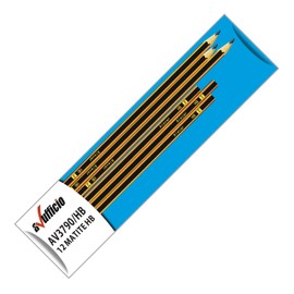 Alevar 12 x Hardened Graphite Non Etching HB Yellow Black Hexagonal Pencils