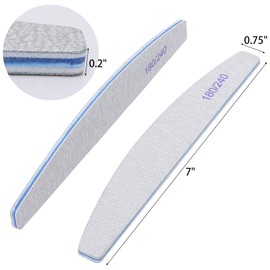 25 Pieces 180/240 Grit Nail Files for Natural Nails, Fingernail Files Double Sided Emery Boards for Nails