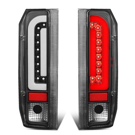 DNA MOTORING TL-F15094-LED-3D-BK-CL Pair 3D LED Bar Tube Tail Light Rear Brake Lamps Set Replacement,Black