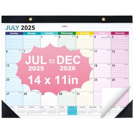 Desk Calendar 2025-2026, 14" X 11" Desktop Calendar 2025-2026, 18 Months Calander Runs from Jul. 2025 to Dec. 2026, Academic Monthly Planner for Home School Office - Colorful