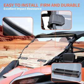 SAUTVS Full Windshield for CFMOTO ZForce 950 20-24, Hard Coat Poly Clear Vented Front Full Windscreen for CFMOTO ZForce 950 H.O. SPORT 2022-2023, 950 H.O. EX 2022-2024, 950 SPORT 2020-2022 Accessories