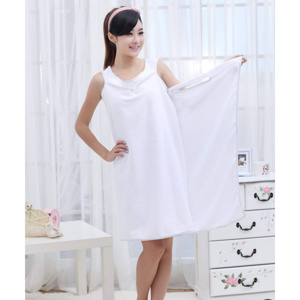 Ladies’ Large Wearable Style Micro-fiber No-slip Bath Towel Bath Robe, Absorbent, Quick-drying, Convenient, for Bath/Pool/Gym, Easy-wrap, Antibacterial Specifications, 61 inches x 31.5 inches (155 cm x 80 cm)