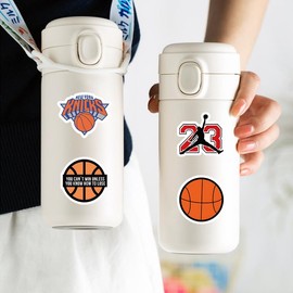 Basketball Water Bottle Stickers for Kids,100 PCS Basketball Stickers Pack for Laptop Phone Skateboard Bicycle Bumper Suitcase Luggage Car Guitar,Waterproof Aesthetic Vinyl Stickers for Teens Girls