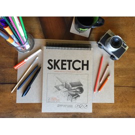 Design Ideation Sketch Book. Spiral Bound, Multi-Media Paper Sketchbook for Pencil, Ink, Marker, Charcoal and Watercolor Paints. Great for Art, Design and Education. (8.5" x 11") (2 Books)