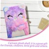 SUPVOX Adorable Plush Diary with Lock Cartoon Cat Design Writing
