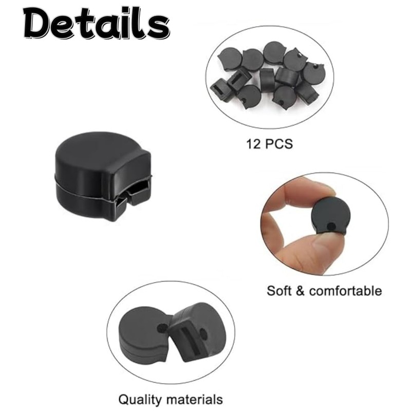 Clarinet Thumb Rest Cushion Protector, Rubber, 12-Pack, Compatible with Most