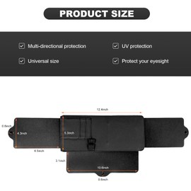 MUQIDA Sun Visor Extender for Car, Adjustable Vehicle Visor Extension with 2 Side Sunshade, Anti-Glare Sun Shade Window Windshield UV Rays Blocker for Driver and Passenger