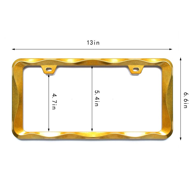 Sgooky 3D Curly Wave Pattern License Plate Holder Chrome License