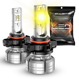 SEALIGHT 5202 LED Fog Light Bulbs Yellow, 12000LM 24W Strong Penetration 5202 5201 PS19W PS24W Fog Light Bulbs LED, 3000K Amber Yellow Fog Lights LED with 5530 CSP Chips. Pack of 2