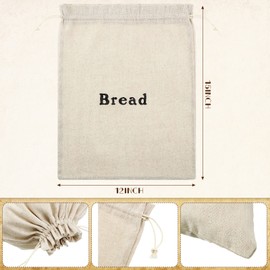 Woanger Linen Bread Bags - Reusable Bread Storage for Homemade Loaves & Pastries - Unbleached, 12 x 15 Inch - Perfect for Bakery, Picnic, Wedding & Camping (6 Pieces)