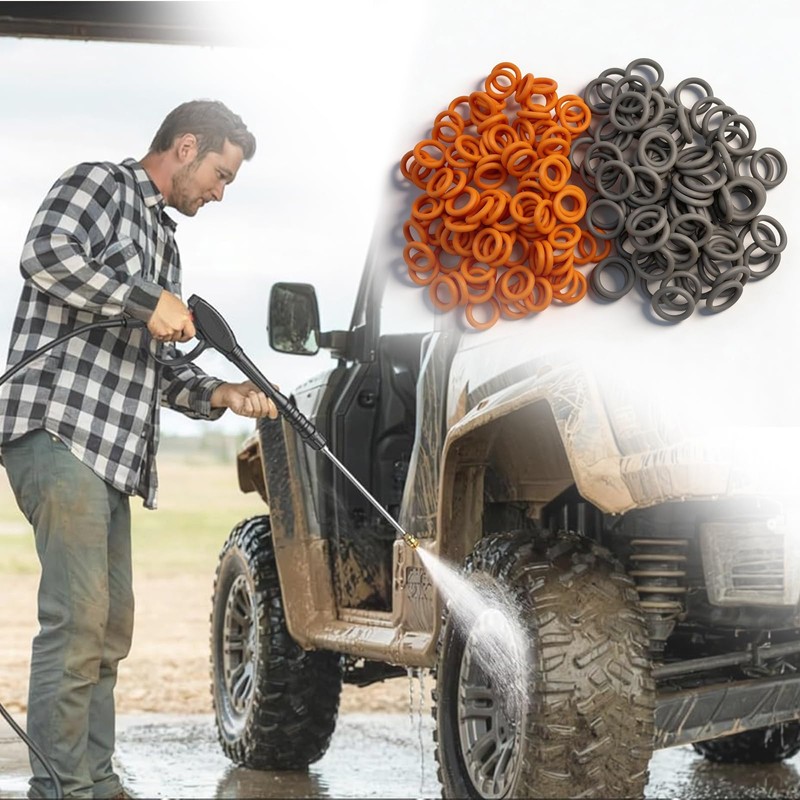 3/8" Pressure Washer O-Ring Replacement Set,M22 Quick Connect Fittings, Red