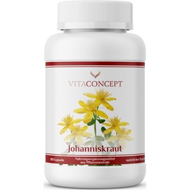 Vitaconcept St. John's Wort 2000 Mg, The Comparison Winner, Includes Natural Hypericin, 100 Vegetarian St. John's Wort Capsules, High Dose, Made in Germany