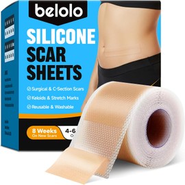 Láminas de silicona para cicatrices (rollo de 1,5 m x 4 cm), cinta de silicona para cicatrices, láminas de silicona para cicatrices quirúrgicas, queloides y cicatrices de cesárea, reutilizables