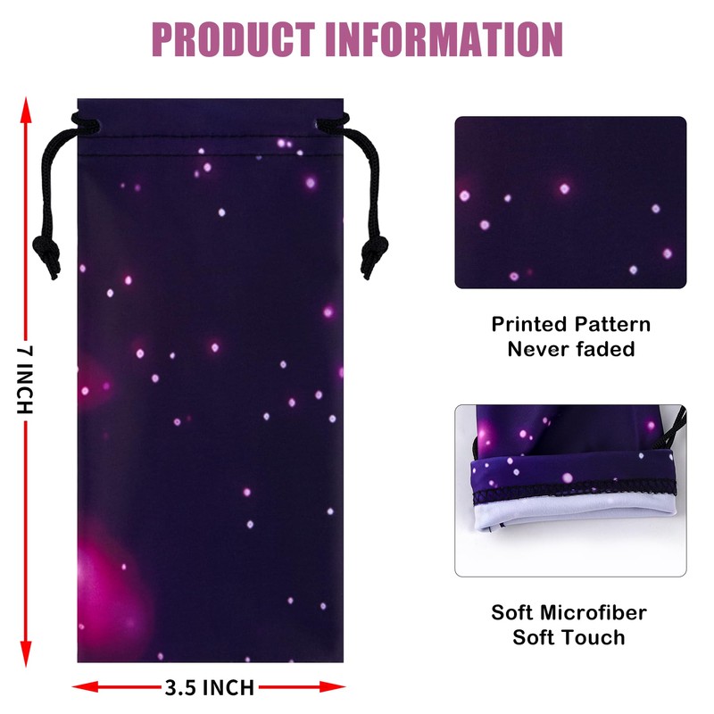 Aatacas Soft Eyeglass Pouch 3 Pack - Microfiber Screen Cleaning