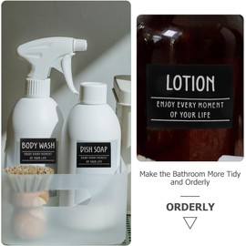 PRETYZOOM Juego De Etiquetas Impermeables Autoadhesivas Para Botellas De Baño Pegatinas Minimalistas Para Champú Jabón Y Lociones Organizador Para Dispensadores 3.54X2.63In