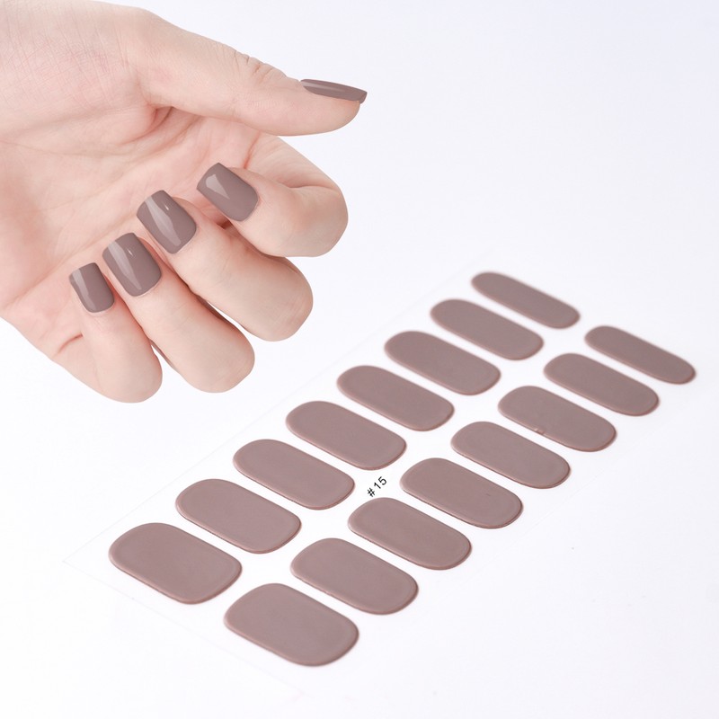 Semi-Cured Gel Nail Strips for DIY Manicure – 14/16 Full-Cover