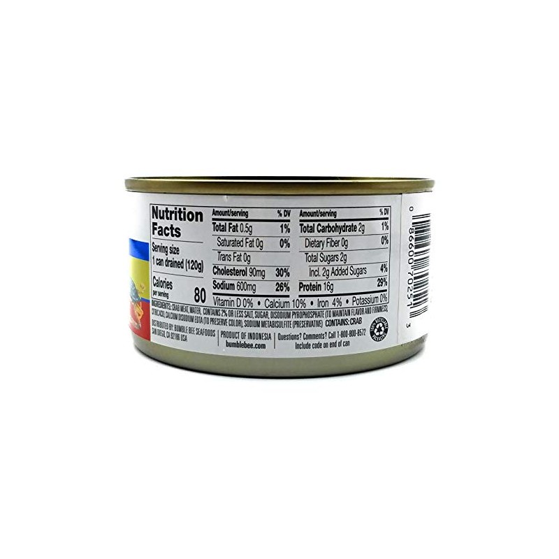 BUMBLE BEE Premium Select White CRABMEAT 6oz. (3 Cans)