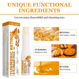 2PCS Turmeric Retinol Eye Stick,Lumibalm for Under Eyes Bags,Eye Balm Stick Wrinkles,Hydrating for Dark Circle,For Puffiness and Bags Reduces Fine Lines