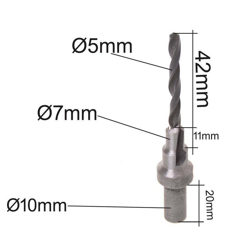 Aqbau Drill Bit 5 mm for Furniture Connection Screws Wood